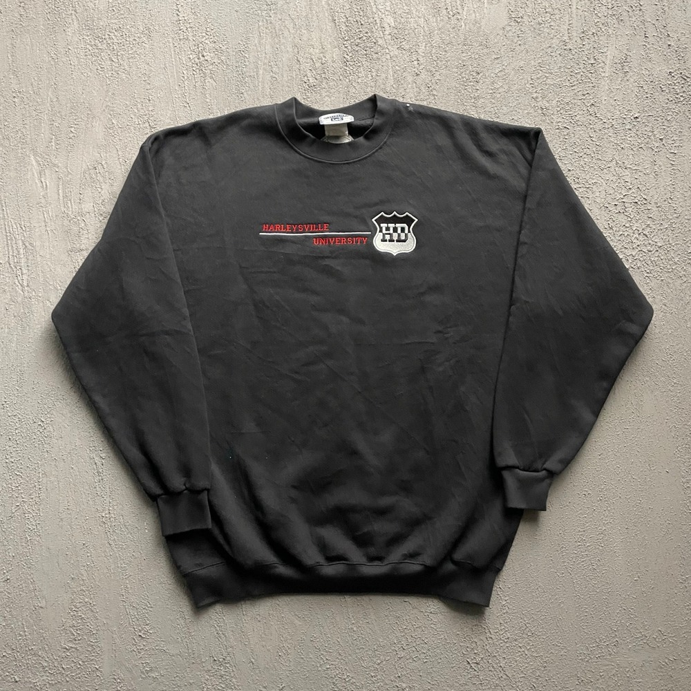 Vintage Harleysville University Sweatshirt Men XL Black 90s Lee Heavyweight